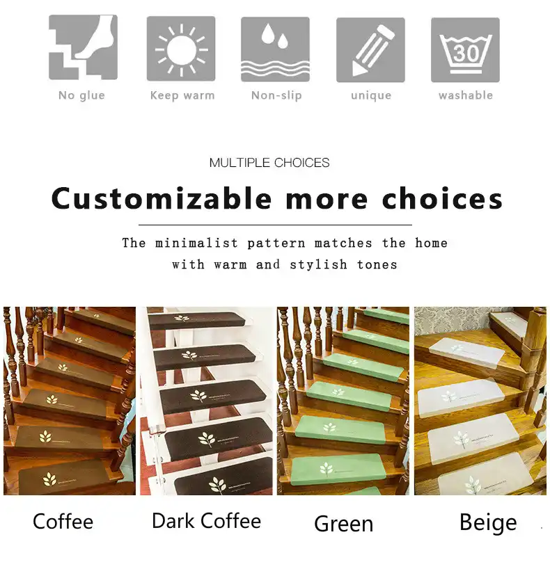 Ruldgee Five Leaf Grass Self Adhesive Luminous Non Slip Stair