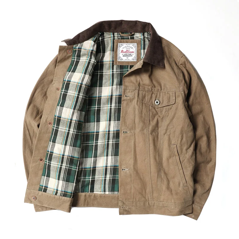 80% OFF WT-0006 Read Description! Asian size good quality cotton canvas wax water proof jacket