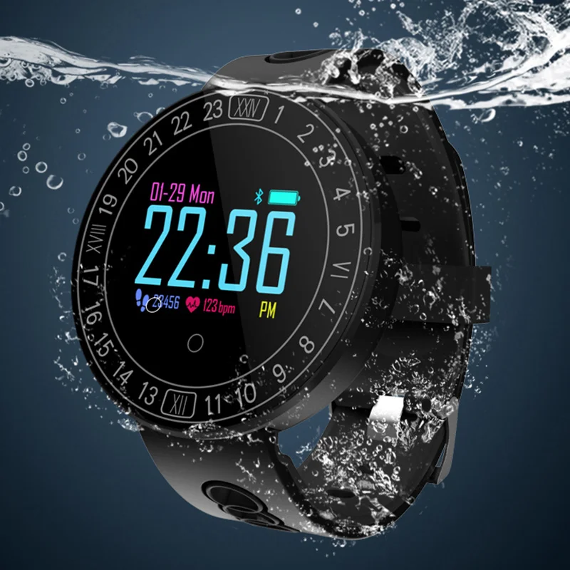 

Heart Rate Monitor Women Men Smart Watch Round Big Number Design Fitness Sports LED Touch Screen Wristwatches Gifts Running Cloc