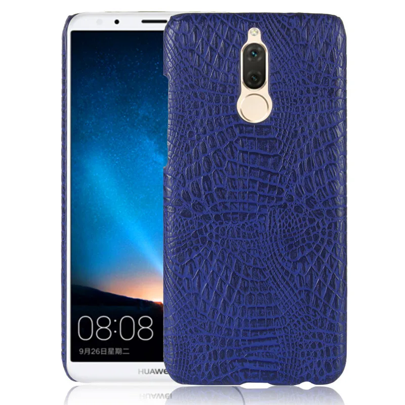 Чехол для Huawei Mate 10 Lite Honor 9i, Жесткий Чехол из поликарбоната с крокодиловой текстурой, задняя крышка из искусственной кожи, чехол для Huawei Nova 2i Mate10 Lite Honor9i