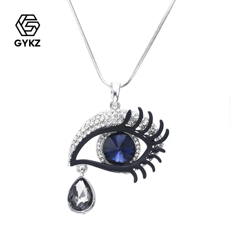 

GYKZ new angel tears inlaid crystal necklace Korean long woolen chain wholesale