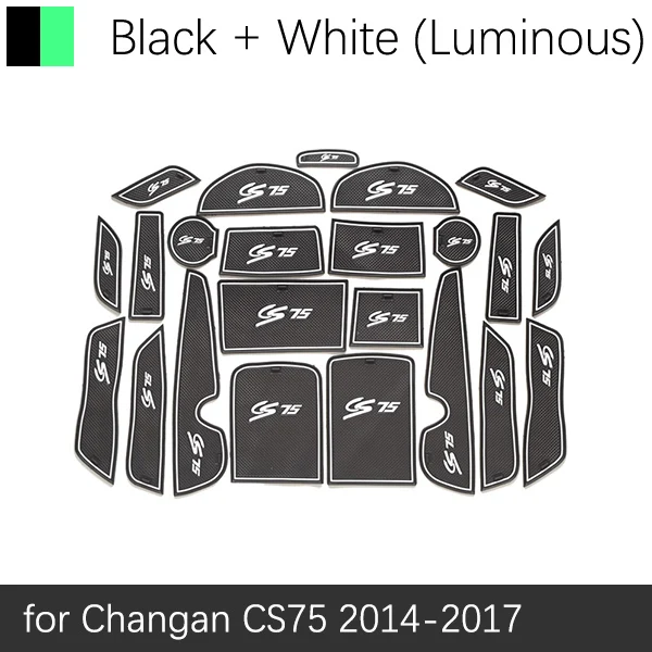 Противоскользящими резиновыми затворный слот подставка под кружку, для Changan CS15 CS35 CS75 CX70 2012 2013 автомобильные аксессуары наклейки - Название цвета: White CS75 14-17