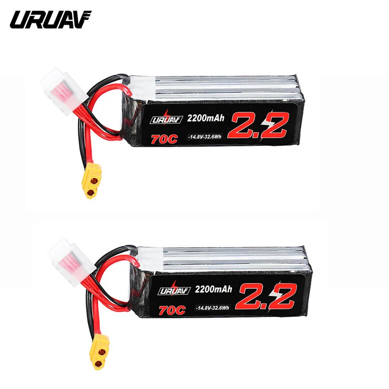 

URUAV 14.8V 2200mAh 70C 4S Lipo Battery XT60 Plug for Fury Wing Airplane Feilun FT011 RC Drone Multicopter FPV Part Accs