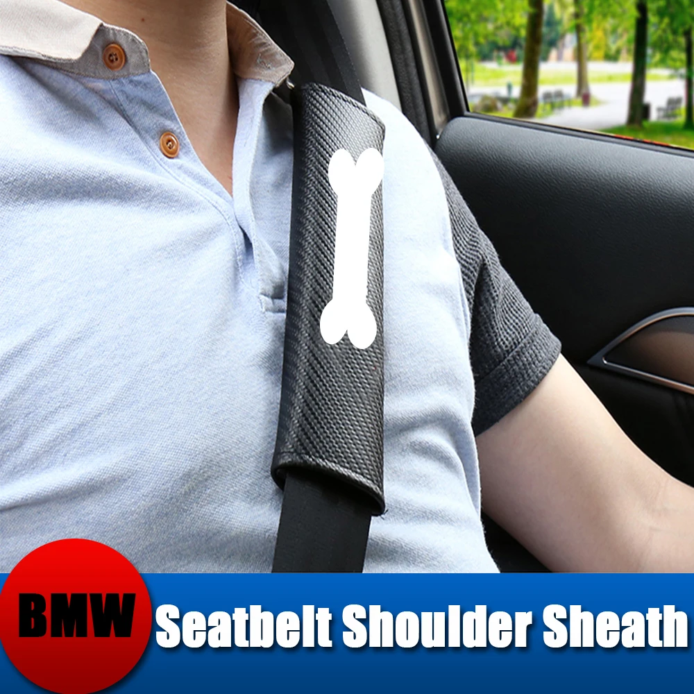 

2pcs Car Seat Belt Covers For BMW M3 M5 M6 F22 E21 E30 E36 E46 E90 F30 F32 E12 E34 E60 F10 E24 E63 M Logo Saftey Belt Padding