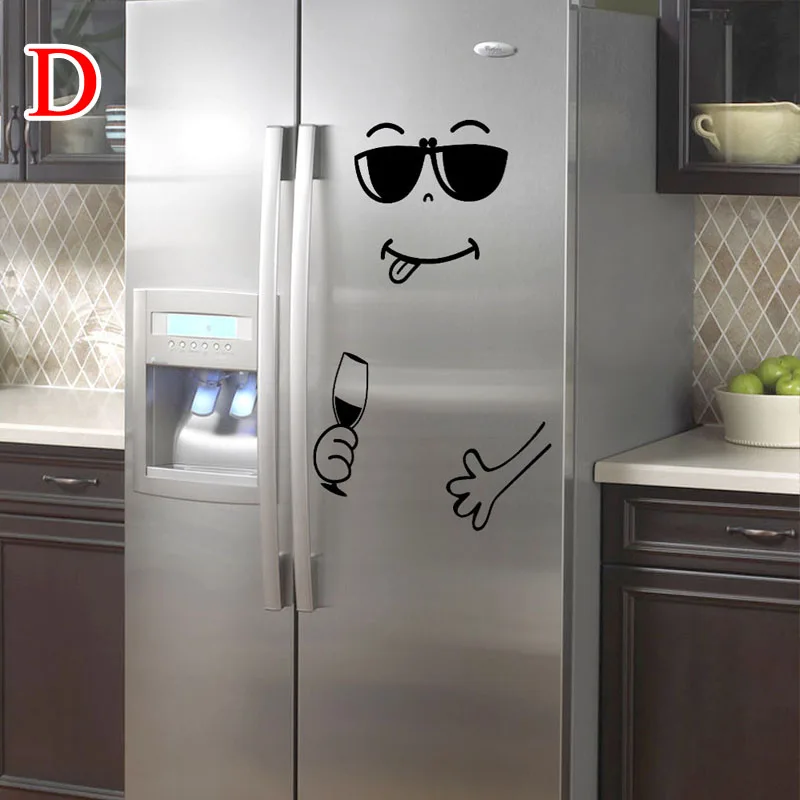 Стикер на холодильник 2019TOP клевый стикер Холодильник счастливый вкусное лицо кухонный Холодильник настенные художественные наклейки G90711