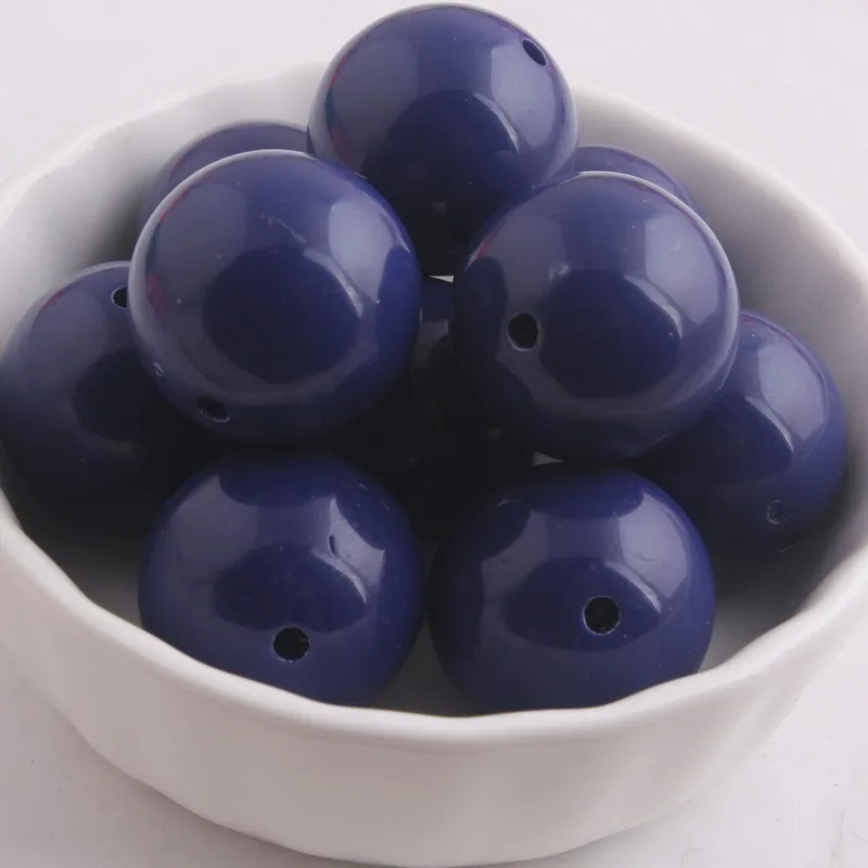 Kwoi Vita' ювелирные изделия 20 мм 100 шт/Партия Красочные Акриловые Твердые бусины для большая бусина бусины - Цвет: navy blue