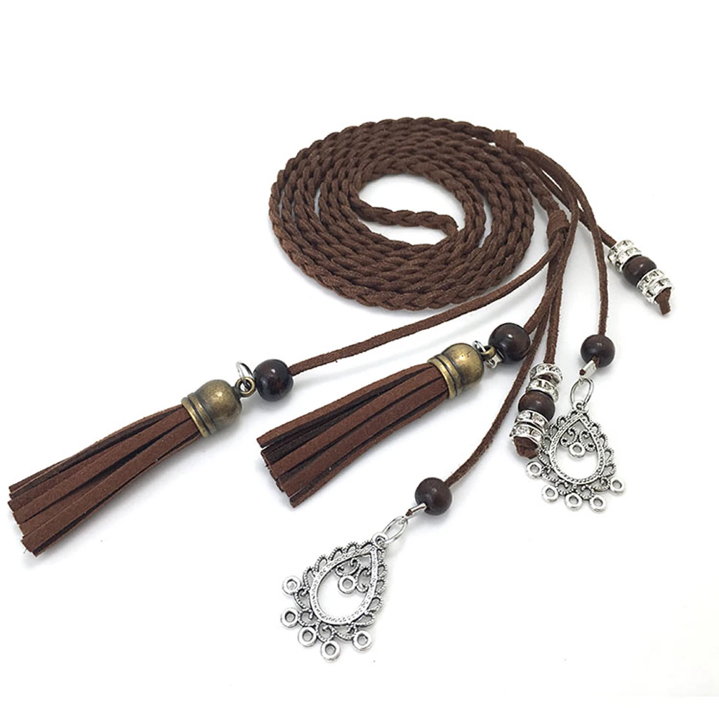 Ladies Women Waist chain 165cm Woven Tassel Waistband Braided Belt Hot Sale Waist Rope Women Decorated Waist Belts