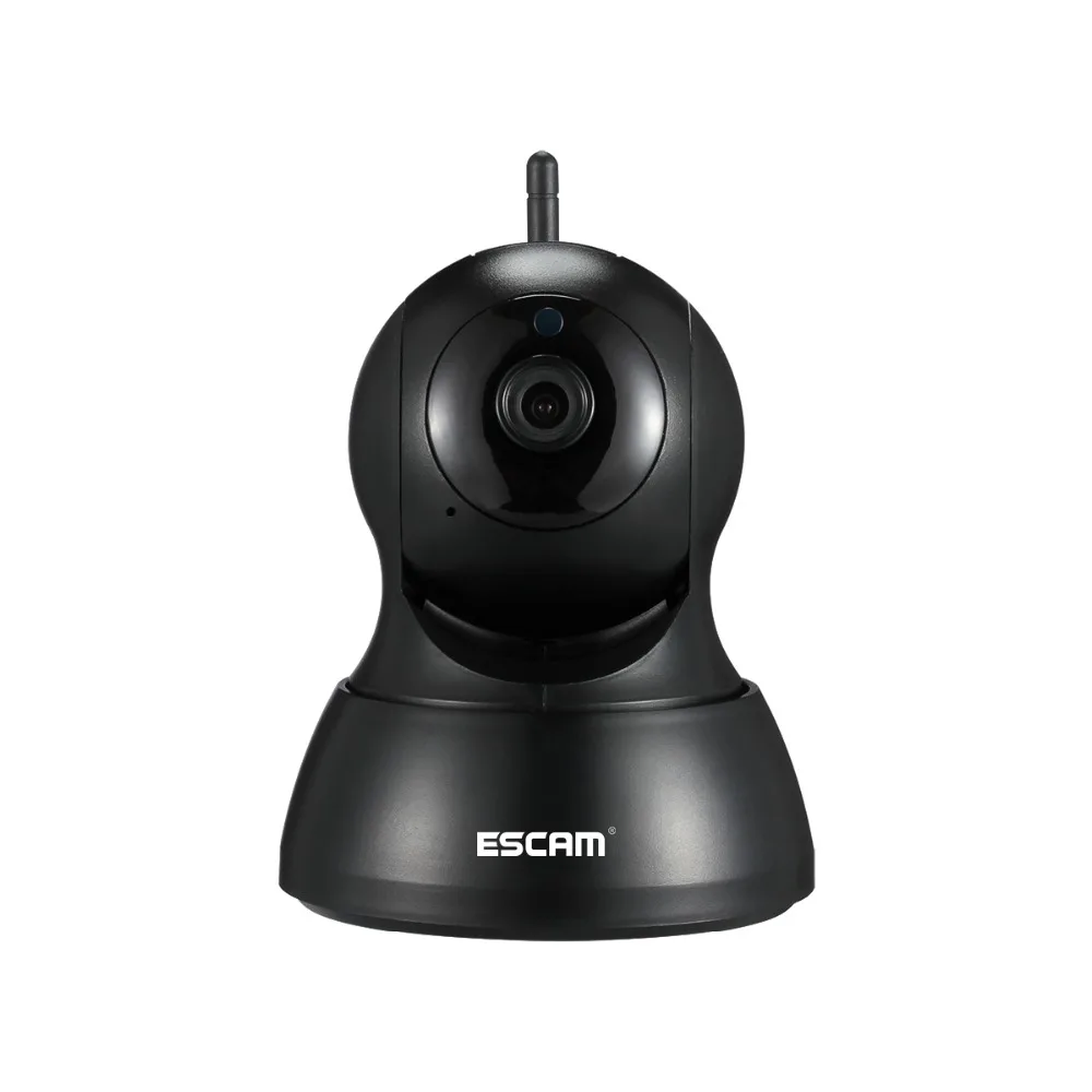 

ESCAM QF007 BLACK 1MP 720P WiFi IR Alarm Pan/Tilt IP camera Support 64G TF CARD Night Vision Motion Detection Wireless IP Camera