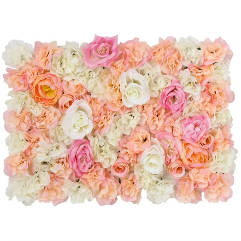 40x60 см шелковые розы искусственный цветок стены Свадебные украшения фон поддельные цветы свадебная АРКА павильон углы Декор цветочный - Цвет: Розовый
