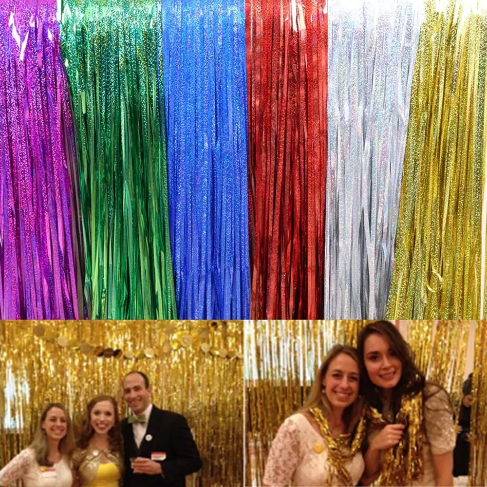 

1Pc Multicolor Rain Curtains Scene Props Photo Background Wedding Birthday Party Living Room Wall Decoration Party Supplies