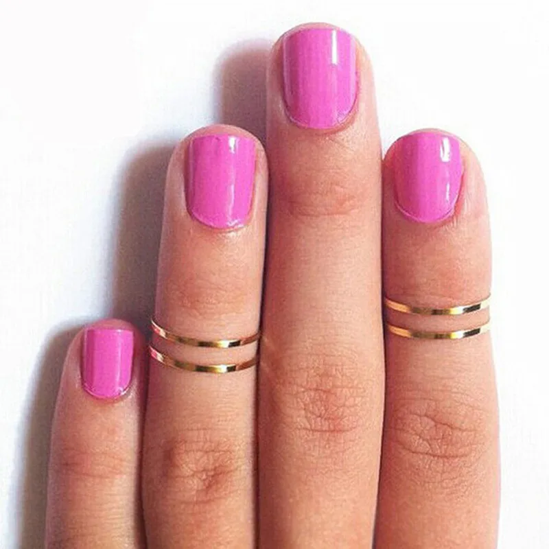 G024 1pcs Hot New Punk Polished Brass Ring Midi Tip Finger Joints Rings