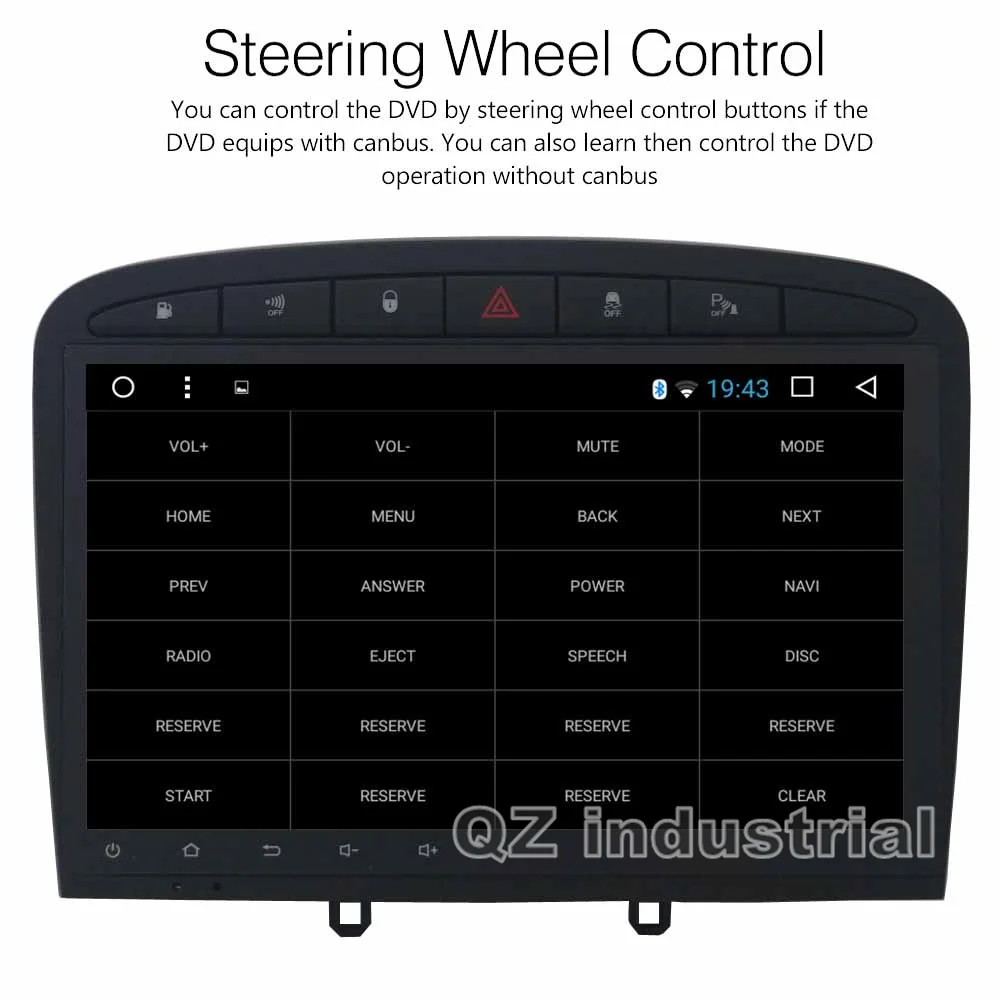 Cheap QZ industrial HD 9" Android 8.1 T3 Car DVD Player for Peugeot 308 for Peugeot 408 2009-2014 with GPS 3G 4G Navi Radio RDS WIFI 3