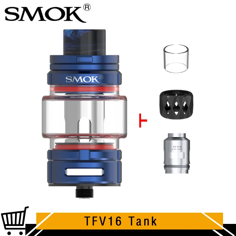 

Original Smok TFV16 Tank 9ml Capacity Top filling electronic cigarette with Dual coil 0.12ohm & Mesh Coil 0.17ohm TFV16 tank