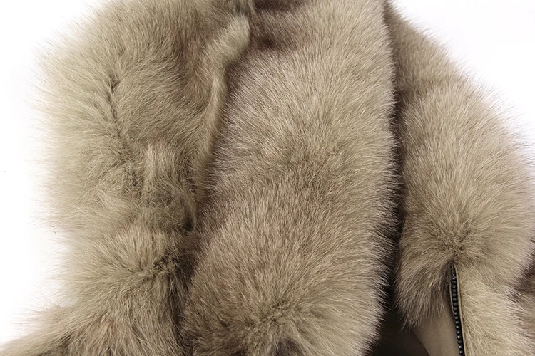 JAZZEVAR Новая куртка женская зимняя светская модная роскошная куртка с капюшоном из натурального лисьего меха на молнии женская верхняя одежда две стороны для ношения