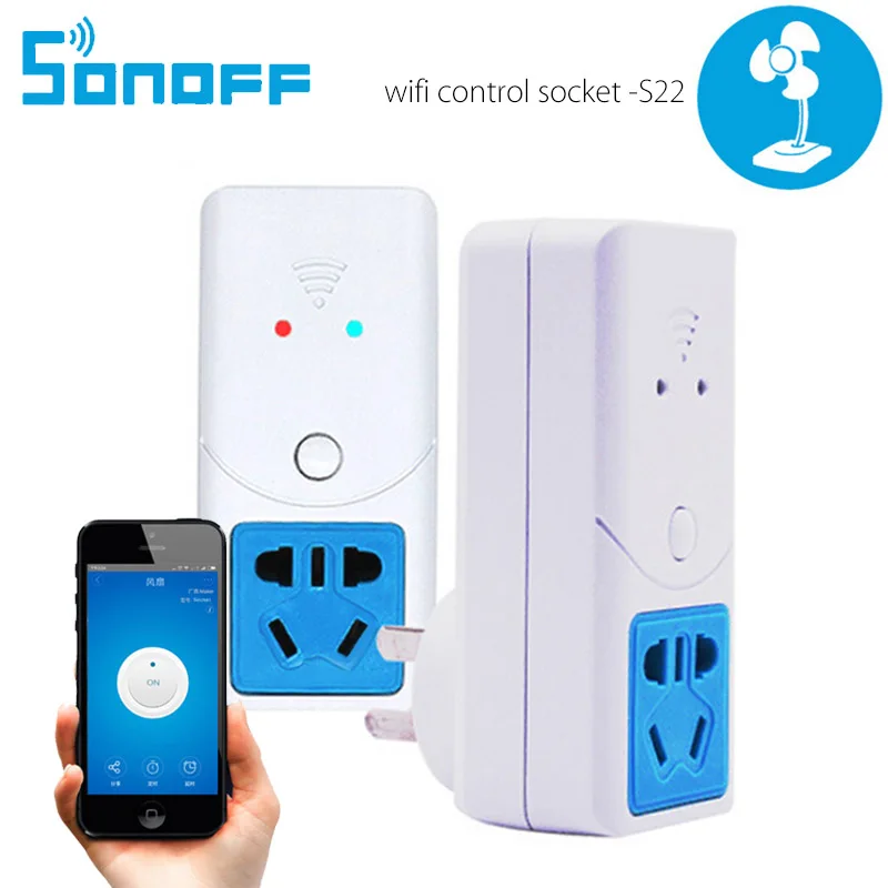 ITEAD Sonoff S22 Wifi Беспроводная розетка для датчика температуры и влажности