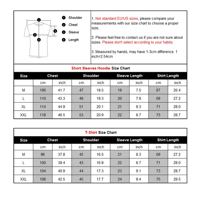 Hoodie Us Size Chart