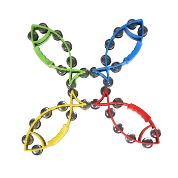 

IRIN Hand Bell Rattles Fish-shape Jingles Tambourine with Double Metal Children Educational Educational Toy for Party Games
