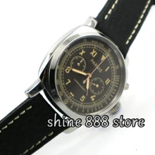 Parnis 45 мм японский кварцевый мужской t хронограф кофе циферблат Мужские часы