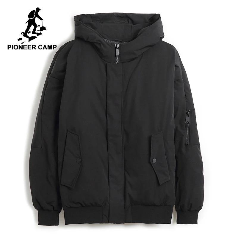 Мужской пуховик Pioneer Camp черный/армейский зеленый высокого качества теплая зимняя