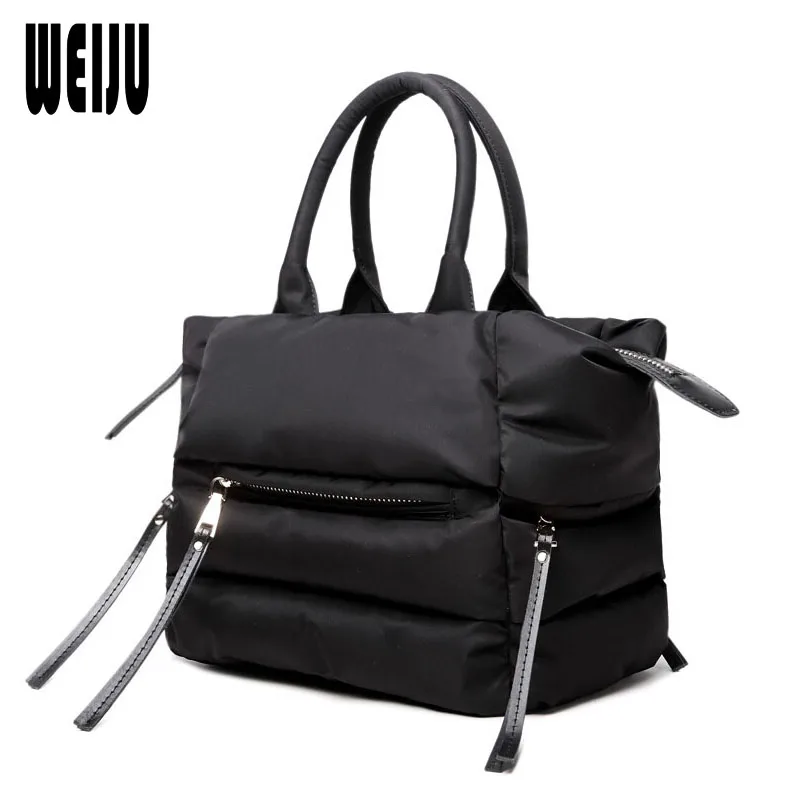 

WEIJU 2018 New Winter Women Handbags Woman Casual Space Cotton Totes Bag Down Feather Padded Lady Shoulder Crossbody Bags