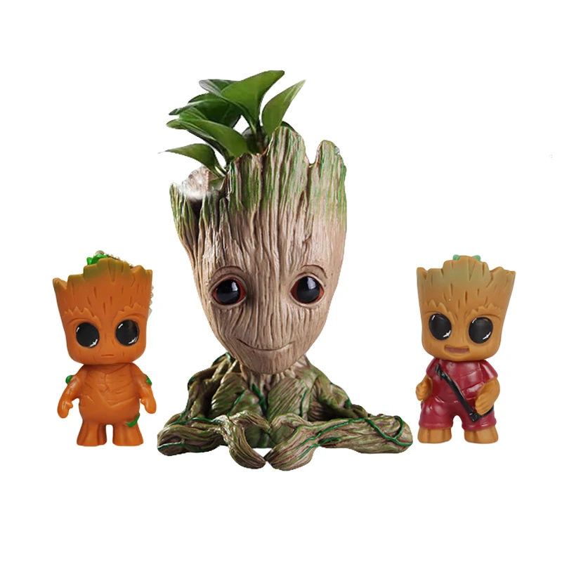 

Flower Pot Baby Groot Flowerpot Cute Toy Pen Pot Holder PVC Marvel Hero Model Baby Tree Man Garden Plant Pot Groot Dropshipping