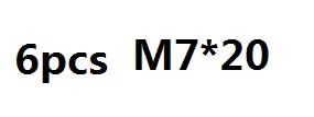 5 г/шт. сверхлегкий титановый Ti Болт M7 20 M7* 20 M7x20 винт легкий для птичьей головы трубка для Brompton винт для руля - Цвет: 6pcs m7x20