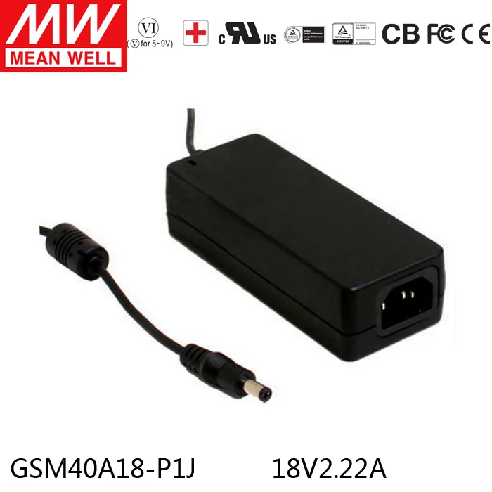 Genuine GSM40A18-P1J meanwell medical 3 40W high efficiency power plug adapter 18V 2.22A original | Инструменты