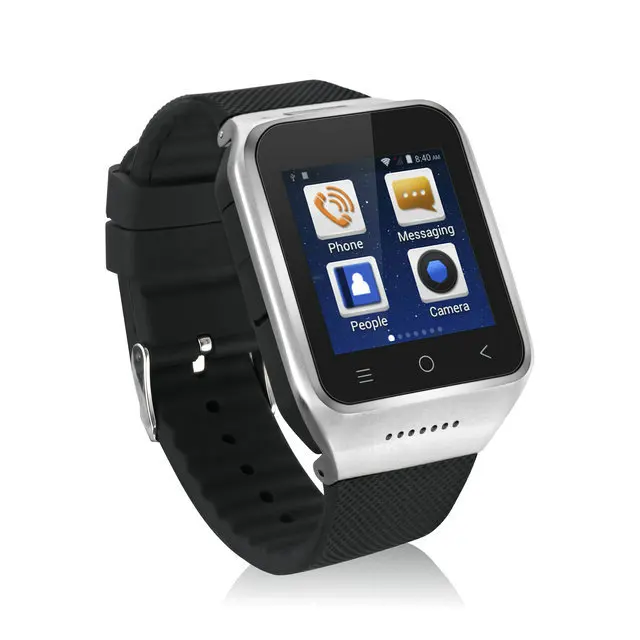 Дешевые Smart Watch и wristphone Android 4.4 MTK6572 Dual Core 1.54 дюймов GPS Камера Bluetooth Smart Android часы Поддержка 3G - Цвет: Серебристый