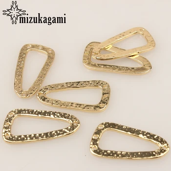 

10pcs/lot 33*18mm Zinc Alloy Gold Geometric Triangle Charms Connector Porous Linker For DIY Tassel Earrings Jewelry Accessories