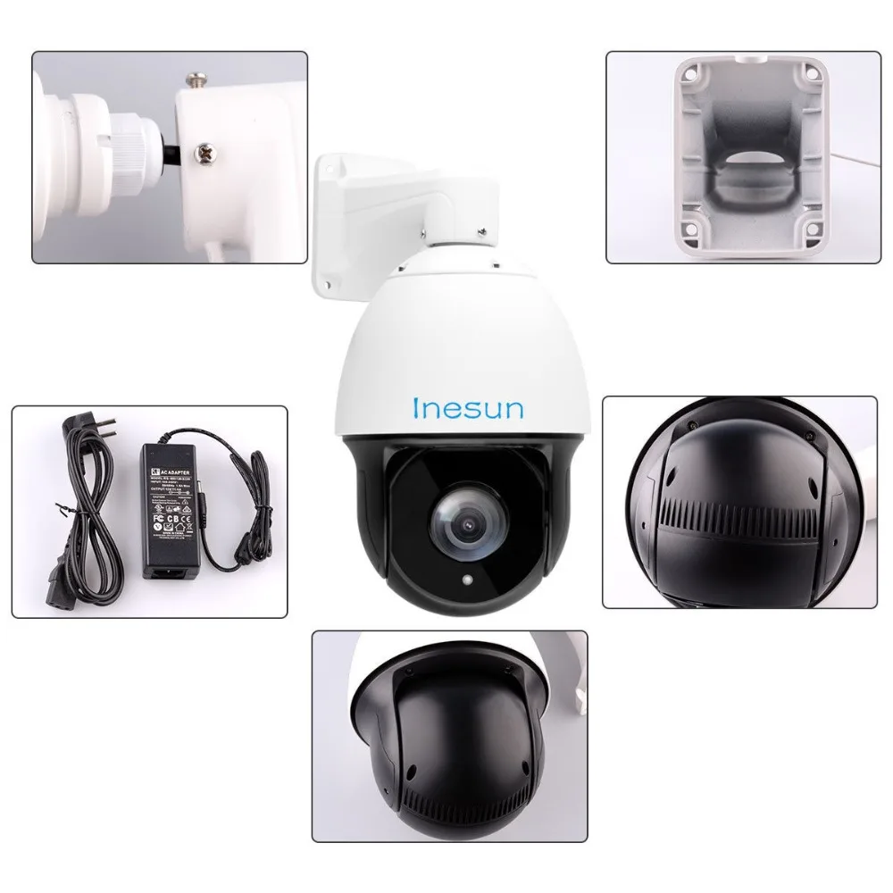 Inesun Outdoor CCTV PTZ Security Camera 2MP/5MP 30X Zoom TVI/AHD/CVI/CVBS Video Surveillance IP66 Waterproof,395ft Night Vision Inesun Outdoor CCTV PTZ Security Camera 2MP/5MP 30X Zoom TVI/AHD/CVI/CVBS Video Surveillance IP66 Waterproof,395ft Night Vision