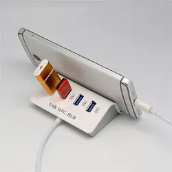 Новый Тип-C до 4 Порты USB 2,0 хаб держатель телефона Пластик адаптер разветвитель для ПК телефон EM88