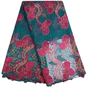 

High Quality African Tulle Lace Fabric African Net Lace Fabric Embroidered Guipure lace fabric Cord Lace Fabric for party 856