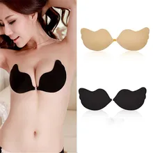 Самоклеящийся силиконовый бюстгальтер с открытой спиной без бретелек и глубоким v-образным вырезом