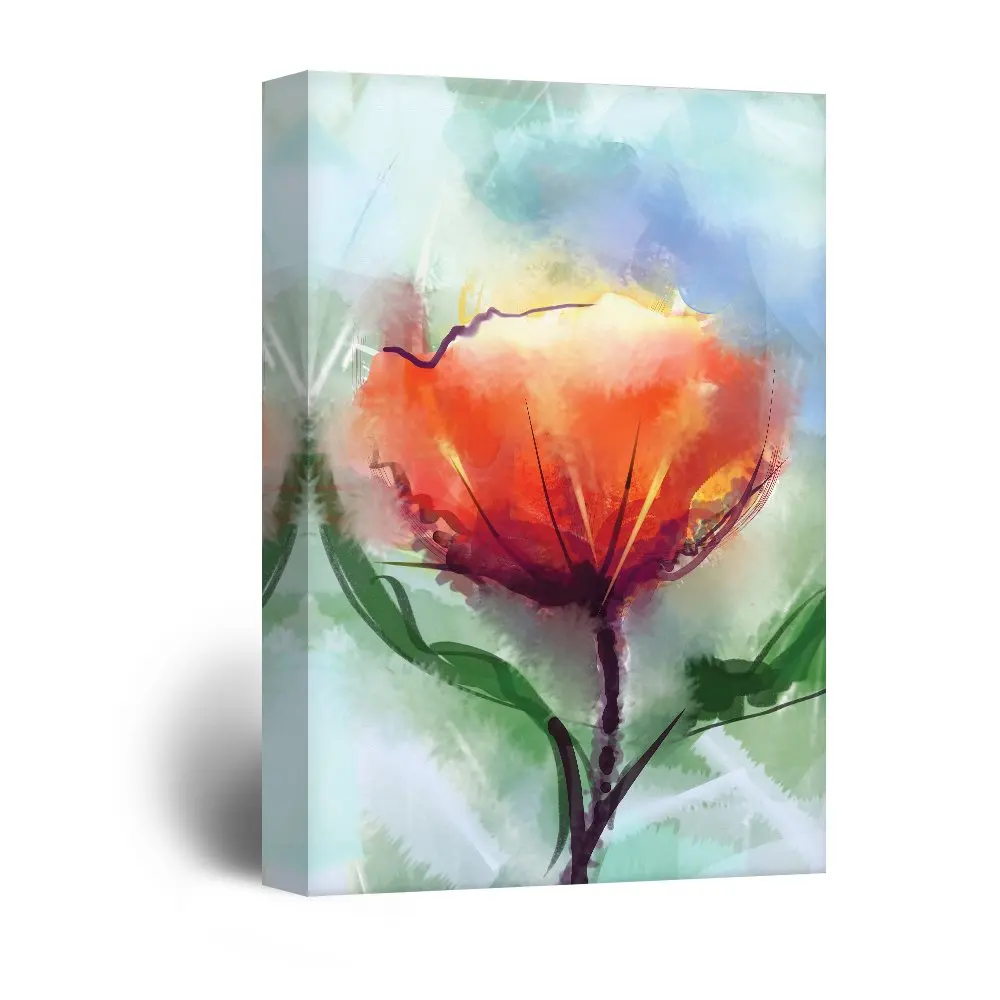 Dekorasi Rumah Lukisan Kanvas 1 Buah Abstrak Bunga Tulip Gambar