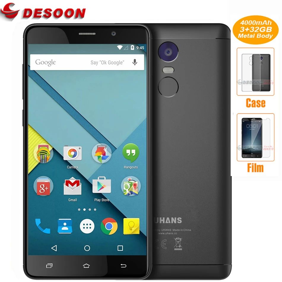 Оригинальный uhans Note 4 3 ГБ Оперативная память 32 ГБ Встроенная память мобильного телефона