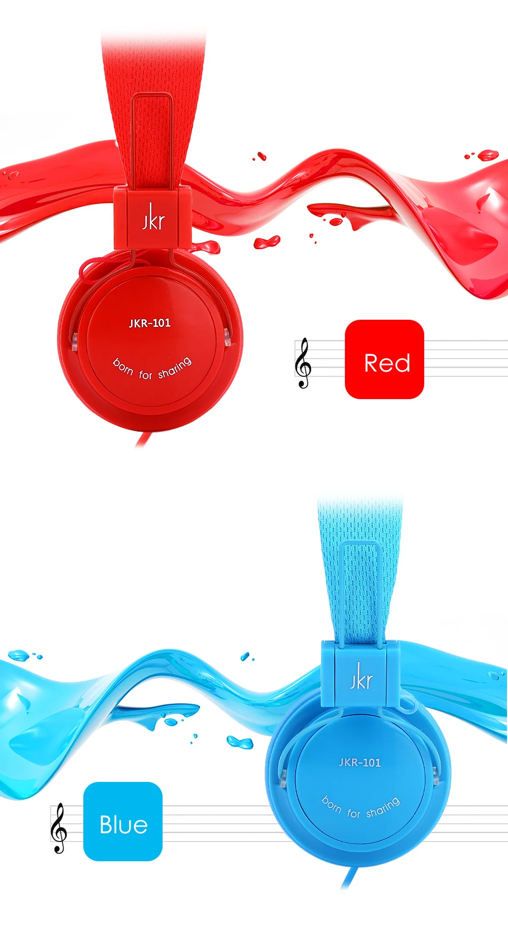 JKR-101  Wired Stereo HiFi Music Headset Headphones Fordable  Noise Cancelling earphone (4)