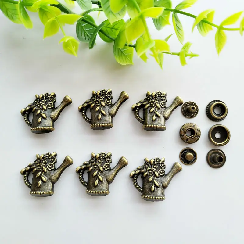 

6sets Watering pot Snap Fastener Press Stud Sewing Leather Combined Button Craft For Clothes Garment DIY Decoration23*30mm
