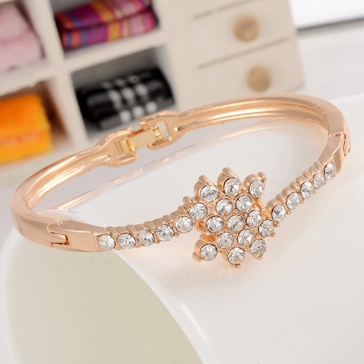 Hesiod Gold Color Full font b Crystal b font Charm Bangles Bracelets font b Luxury b