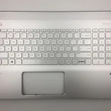 Подлинная для hp 15-AE 15-AH клавиатура с вырезами под ладонь с нами подсветка отпечатков пальцев отверстие ноутбук оболочка серебро ae021tx ae018tx