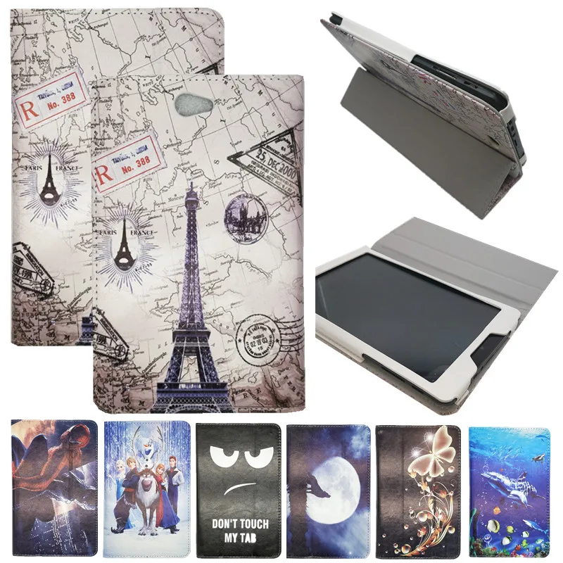 

HISTERS Printed Cover For Irbis TZ855 TZ874 8 Inch Tablet PU Leather Tri-folding Stand Case (Can Carry Keyboard)