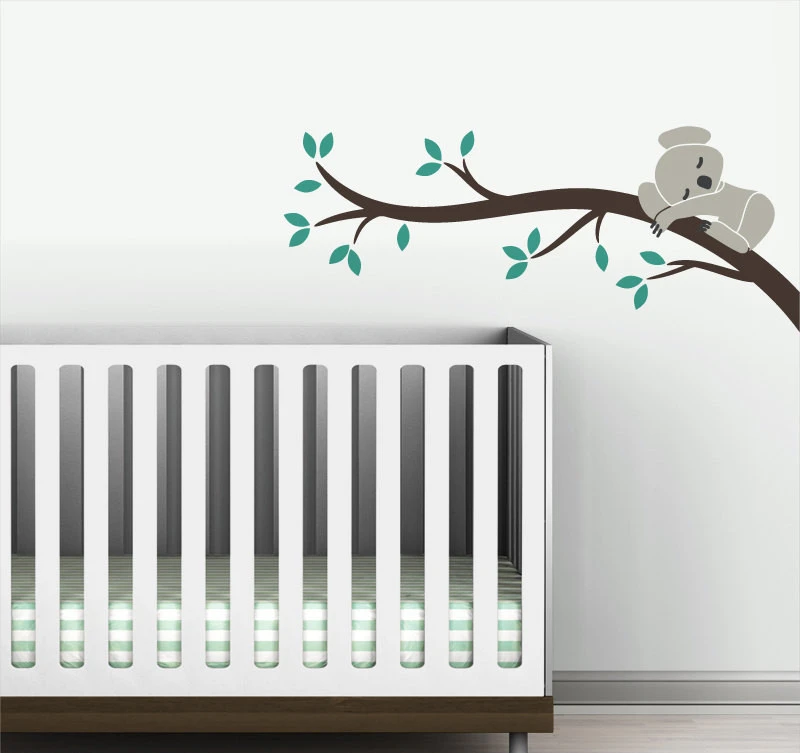 Enfants Bebe Chambre D Enfant Decalcomanie Arbre Branche Koala Dormir Sur Branche Arbre Autocollant Mural Decoration Murale A Faire Soi Meme Murale Pour Bebe Chambre Ny 199 Aliexpress