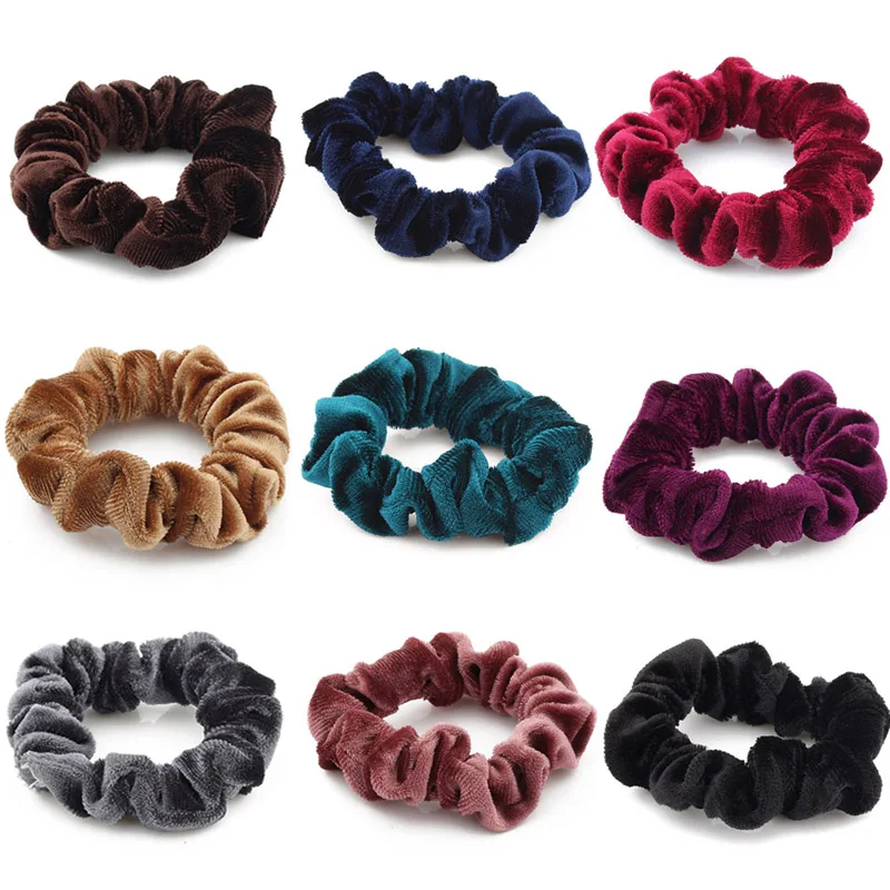 

2Pcs Fashion Hair Accessories for Women Scrunchy Hair Rope Flannel Elastic Hair Bands Female Ponytail Holder Crease Headdress