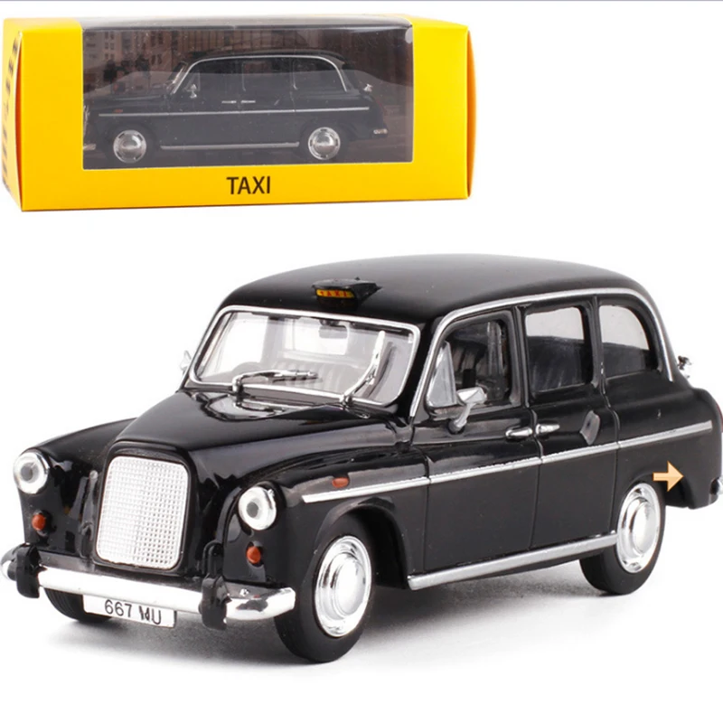 1:43 статическая модель Классическая винтажная акриловая коробка Классическая лондонская такси 1958 сплав модель автомобиля литые игрушки для коллекционных подарков