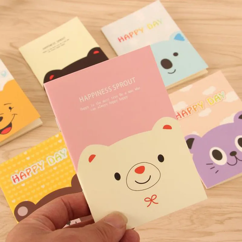 

1Pcs 8*12cm Mini Cute Vintage Animal Flower Notebook Lovely Notepads Kids Gifts Korean School Stationery