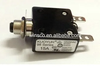 

10PCS/LOT 98-15A 100% KUOYUH CIRCUIT BREAKER 98 SERIES 15A