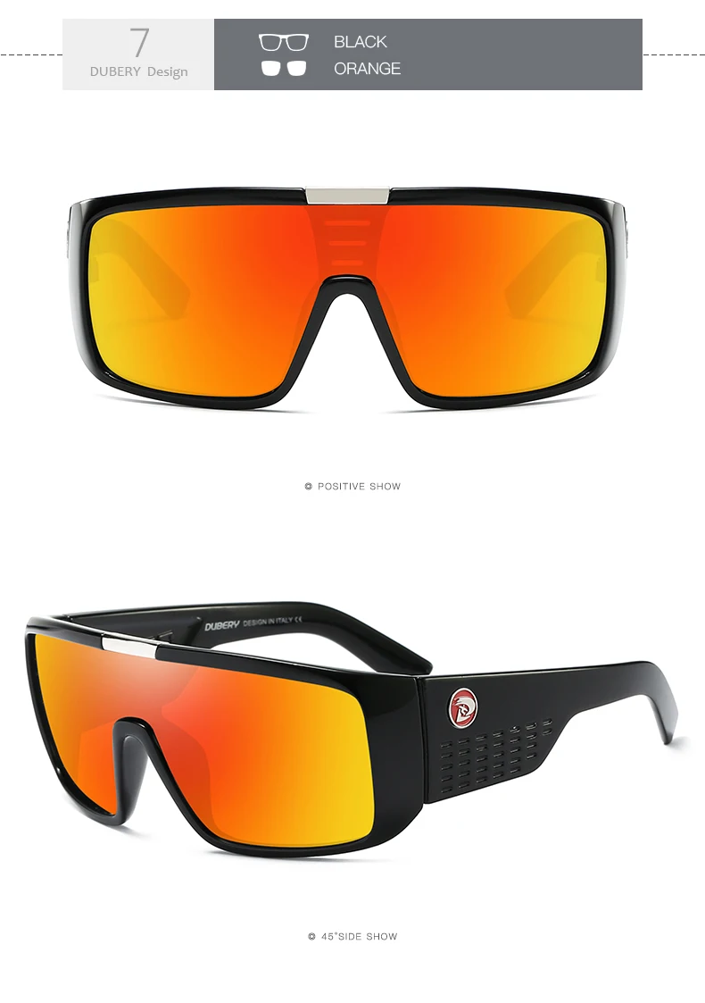 DUBERY солнцезащитные очки мужские дизайнерские Квадратные Зеркальные Роскошные винтажные летние мужские солнцезащитные очки для мужчин водительские очки Oculos - Цвет линз: NO.7 Orange