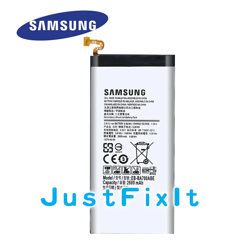 EB-BA700ABE Original Replacement Battery For Galaxy A7 2015 A700 A700S A700L A700FD Genuine Phone 2600mAh | Мобильные телефоны и