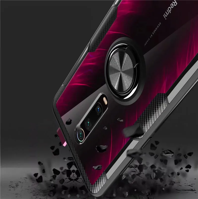 leather iphone 11 Pro Max case לxiaomi Mi9T Mi 9T פרו מקרה יוקרה מגנטי טבעת שקוף ברור זכוכית חזרה כיסוי עבור Redmi K20 פרו מחזיק רכב Stand מקרי iphone 11 Pro Max phone case