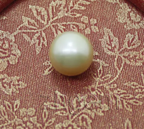 

xiuli 000672 10.8mm natural light gold south sea pearl round loose beads Jewelry