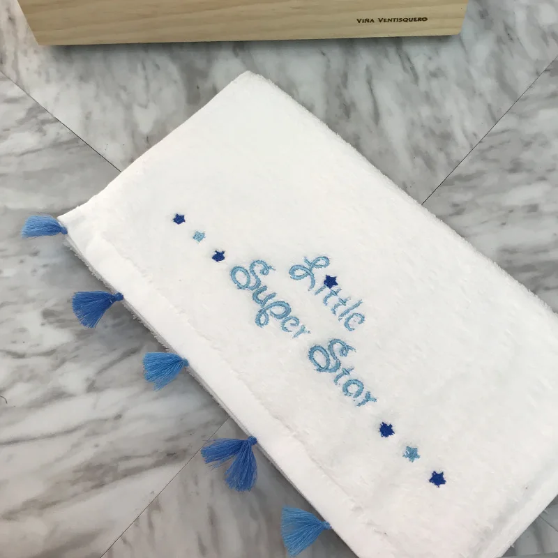 RZCortinas мягкое пляжное полотенце с бахромой банное полотенце sl для взрослых корейские ручные полотенца для ванной однотонное полотенце для лица s хлопок детский подарок - Цвет: 1PC Small Towel-Blue